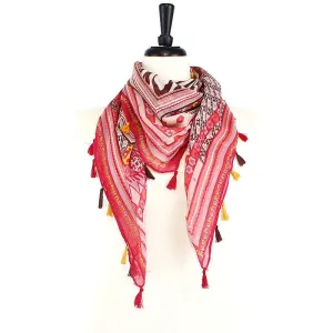 JZ-18-C Zebra Print Square Tassel Scarf