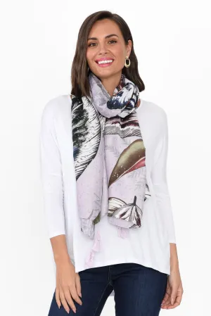 Mala Purple Floral Tassel Scarf