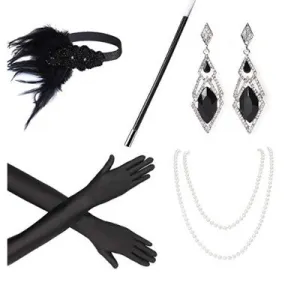 1920's Great Gatsby Black Accessory Set