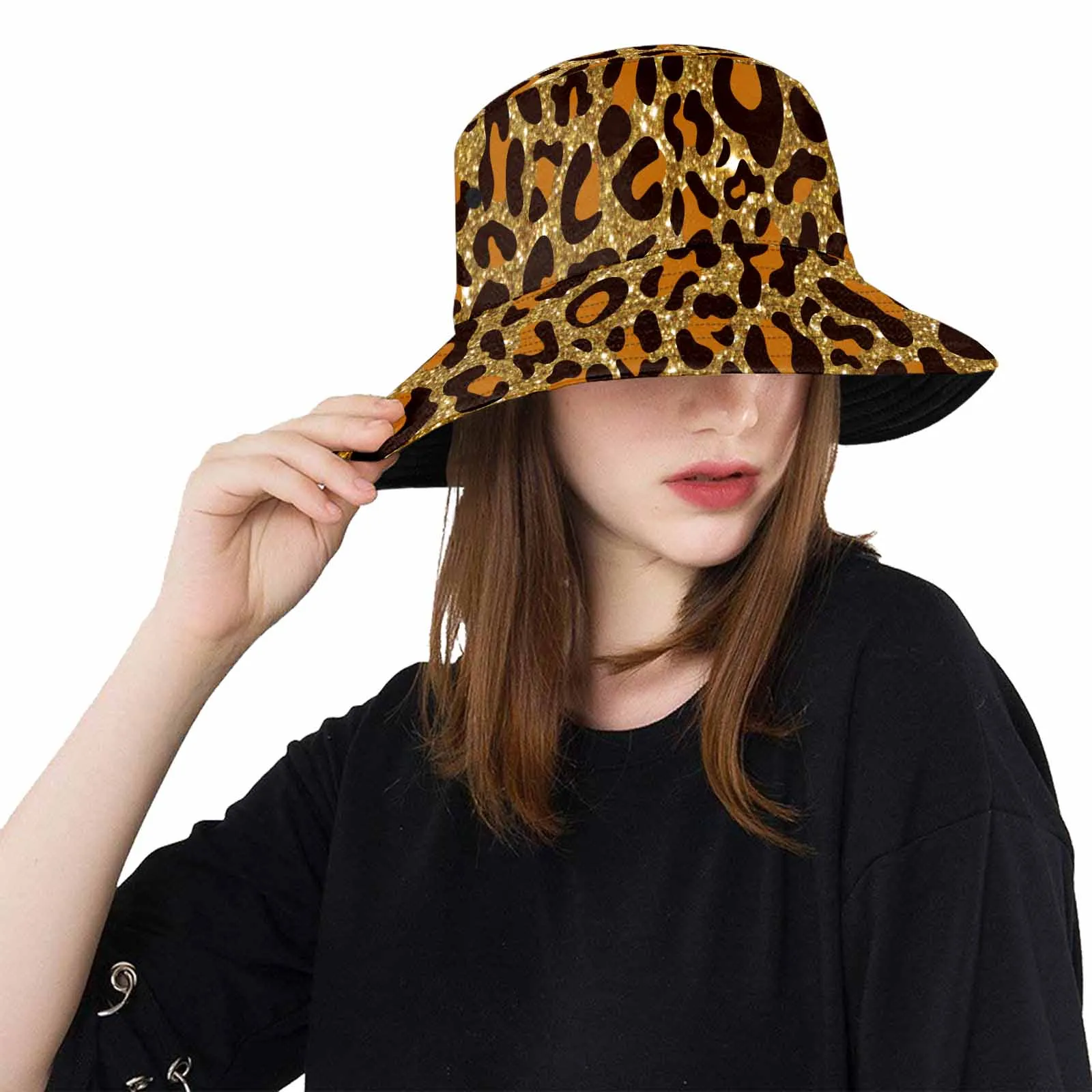 Animal print 5  Unisex Summer Single-Layer Bucket Hat