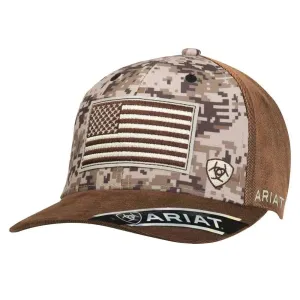 ARIAT Digital Flag Patch (Brown) - Ball Cap