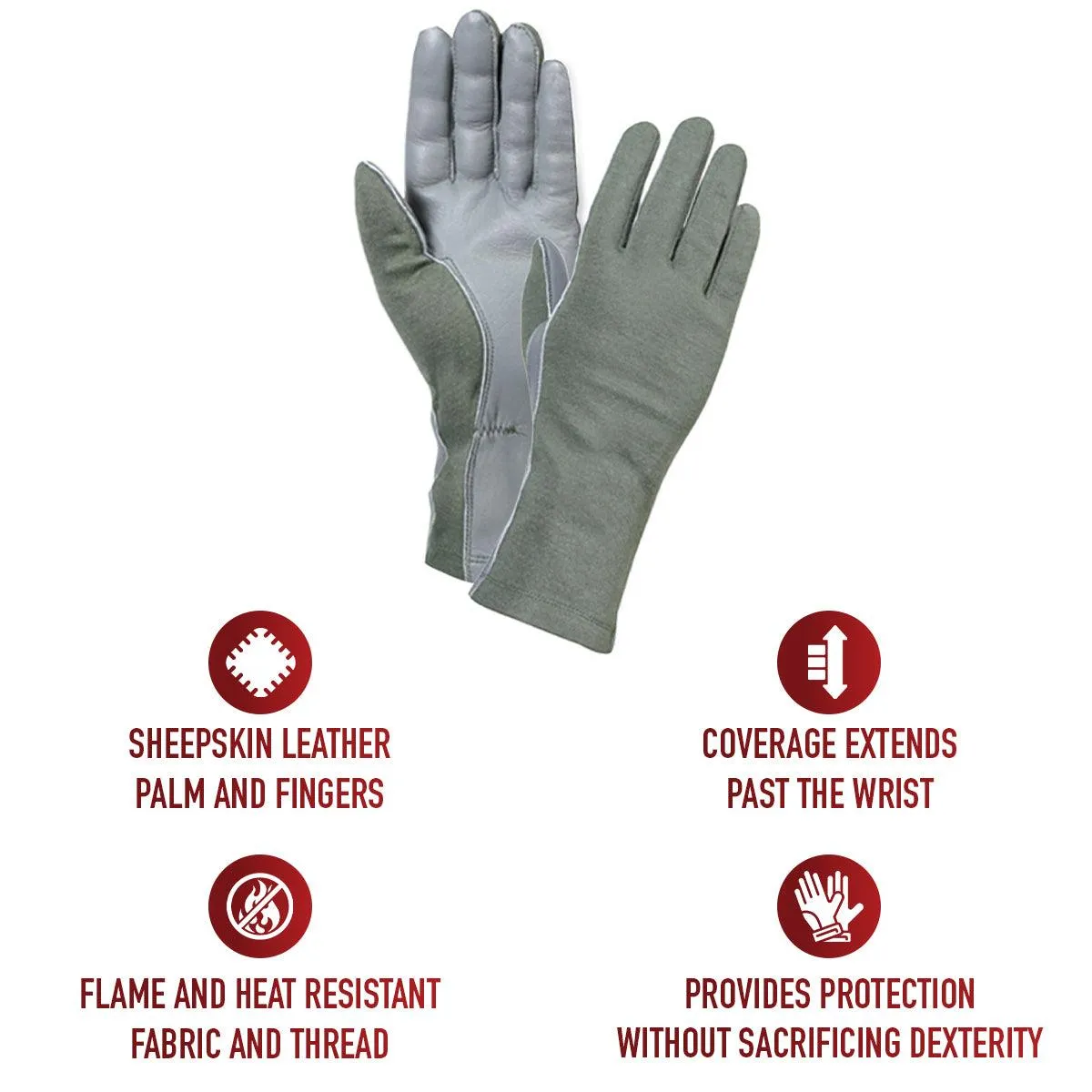 G.I. Type Flame & Heat Resistant Flight Gloves