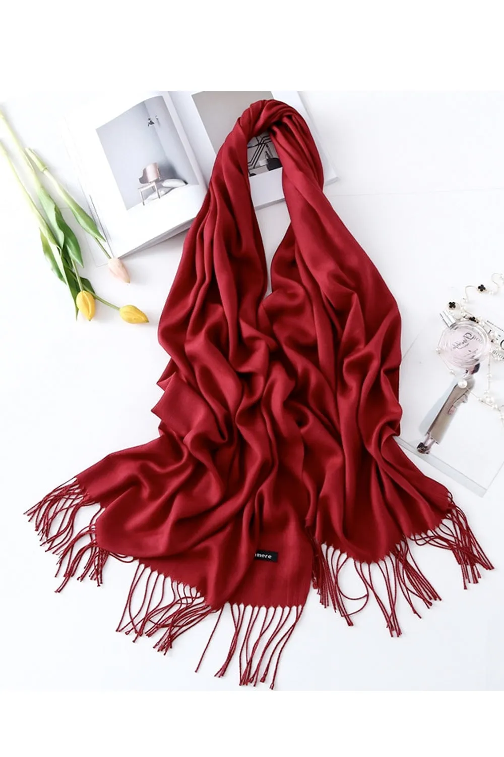 High Quality Plain Soft Wool Cashmere Scarf/Shawl