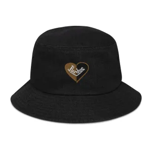 Purdue split heart denim bucket hat