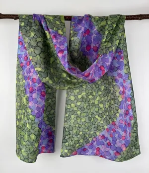 "Purple Primrose Path" - Hand-dyed Silk Scarf - $130