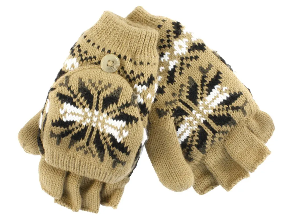 Sakkas Insulated Knit Fingerless Mitten Gloves